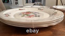 VTG Arcopal Provincial Milk Glass Floral Scalloped 7 Plates & 8 Bowls France