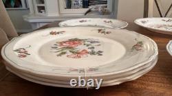 VTG Arcopal Provincial Milk Glass Floral Scalloped 7 Plates & 8 Bowls France