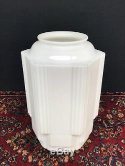 VTG Art Deco Skyscraper LARGE 16 Ceiling Light Shade / Globe White Milk Glass