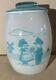 Vtg Bartlett Collins Turquoise Blue Milk Glass White Dutch Boy Girl Cookie Jar