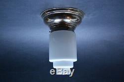 VTG CZECH ART DECO BAUHAUS 1930's Milk Glass Shade LIGHT Fixture