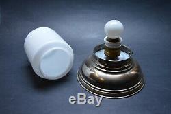 VTG CZECH ART DECO BAUHAUS 1930's Milk Glass Shade LIGHT Fixture