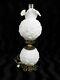Vtg Fenton White Milk Glass Poppy Double Globe Gone With The Wind Electric Lamp