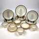 Vtg Fire King White Milk Glass Swirl Gold Trim 24 Pcs 4 Settings See Details