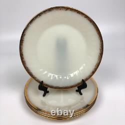 VTG FIRE KING White Milk Glass Swirl Gold Trim 24 PCS 4 Settings SEE DETAILS
