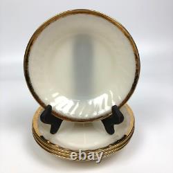 VTG FIRE KING White Milk Glass Swirl Gold Trim 24 PCS 4 Settings SEE DETAILS