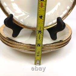 VTG FIRE KING White Milk Glass Swirl Gold Trim 24 PCS 4 Settings SEE DETAILS