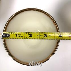 VTG FIRE KING White Milk Glass Swirl Gold Trim 24 PCS 4 Settings SEE DETAILS