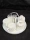 Vtg Fenton Hobnail Milk Glass Condiment Set #3809 10 Pc Salt Pepper Cream Sugar