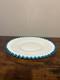 Vtg Fenton Milk Glass 12w Aqua Crest Large Sandwich Plate/platter
