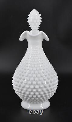 VTG Fenton Milk Glass Hobnail #3761 Decanter and Stopper 12 White