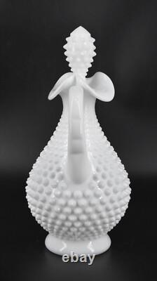 VTG Fenton Milk Glass Hobnail #3761 Decanter and Stopper 12 White