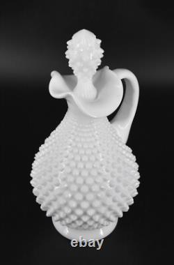 VTG Fenton Milk Glass Hobnail #3761 Decanter and Stopper 12 White