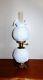 Vtg Fenton White Poppy Milk Glass Gone With The Wind Parlor Lamp Beautiful