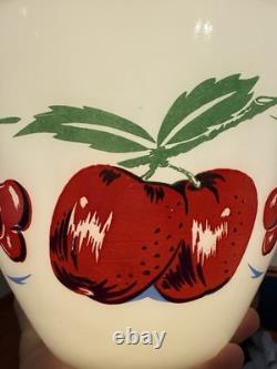 VTG Fire King Apples And Cherries Splash Proof Mixing Bowls Complete Set Of 4
