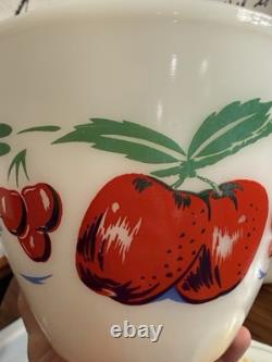VTG Fire King Apples And Cherries Splash Proof Mixing Bowls Complete Set Of 4