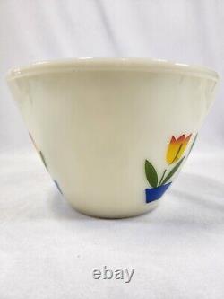 VTG Fire King Tulip Nesting Mixing Bowls Grease Jar Milk Glass Set of 4 Anchor