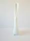 Vtg Le Smith White Milk Glass Swung Stretch Footed Hobnail Vase 14.5 Tall 3 Toe