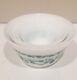Vtg Mcm Federal Milk Glass Scandinavian Amish Turquoise Mixing 5 Bowl Set