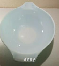 VTG PYREX AMISH BUTTERPRINT Cinderella Nesting Bowl Set Turquoise/White 444,443