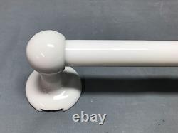 VTG Porcelain Ceramic Milk Glass 19 Bathroom Towel Bar Holder Rack Old 1452-24B