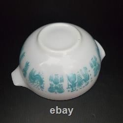 VTG Pyrex Amish Butterprint Turquoise Blue/White Cinderella Bowls Set of 4