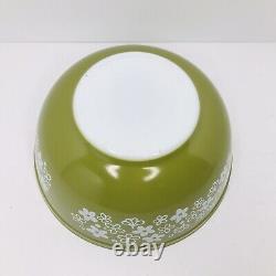 VTG Pyrex Nesting Mixing Bowl Set Of 4 Green White Crazy Daisy Spring Blossom