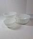 Vtg Set Of 3 Anchor Hocking Fireking White Milk Glass Mixing Bowls Swirl Pattern