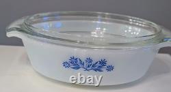 VTG Set of 20 Anchor Hocking Fire-King Blue Floral Milk Glass USA Casserole Cups
