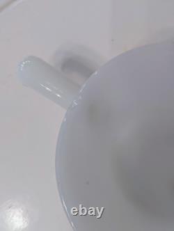 VTG Set of 20 Anchor Hocking Fire-King Blue Floral Milk Glass USA Casserole Cups
