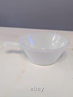 VTG Set of 20 Anchor Hocking Fire-King Blue Floral Milk Glass USA Casserole Cups