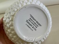 VTG Tiffany Weave Coupe Cereal 6 Bowl Milk Glass Ireland Charity DS75