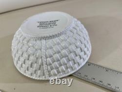 VTG Tiffany Weave Coupe Cereal 6 Bowl Milk Glass Ireland Charity DS75