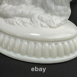 VTG Westmoreland Fox On Nest Basket Covered Dish Milk Glass Yellow Eye Farmhouse