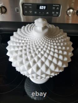 VTG Westmoreland Milk Glass Large 14 Grandfather Sawtooth Compote W Lid EUC