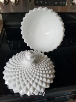 VTG Westmoreland Milk Glass Large 14 Grandfather Sawtooth Compote W Lid EUC