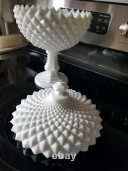 VTG Westmoreland Milk Glass Large 14 Grandfather Sawtooth Compote W Lid EUC