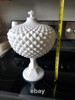 VTG Westmoreland Milk Glass Large 14 Grandfather Sawtooth Compote W Lid EUC