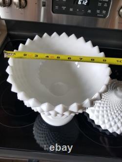 VTG Westmoreland Milk Glass Large 14 Grandfather Sawtooth Compote W Lid EUC