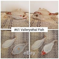 Vallerysthal Fish Antique/Vintage Milk Glass Covered Dish