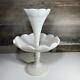 Vallerysthal France Milk Glass Pedestal Epergne