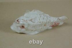 Vallerysthal Milk Glass Fish White Lidded Glass Box