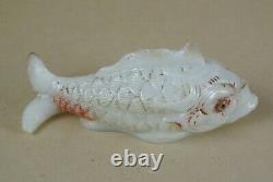 Vallerysthal Milk Glass Fish White Lidded Glass Box