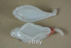 Vallerysthal Milk Glass Fish White Lidded Glass Box