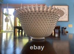 Very Rare Fenton Milk Glass Hobnail Punch Bowl