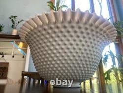 Very Rare Fenton Milk Glass Hobnail Punch Bowl