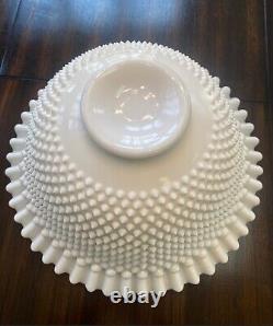 Very Rare Fenton Milk Glass Hobnail Punch Bowl