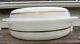 Very Rare Vintage Pyrex 8 Casserole #221 White With 684 Opal Lid Gold Band Stripe