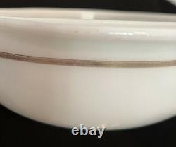 Very Rare Vintage Pyrex Casserole #024 Opal White w 684 lid Gold Band Stripe 50s