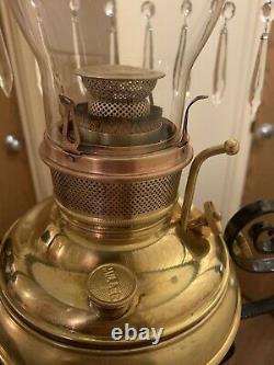 Victorian 1895 Juno Hanging Functioning Kerosene Oil Lamp & Miller Oil Insert